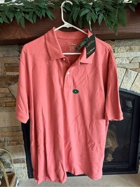 L.L. Bean Men's Salmon Polo Shirt